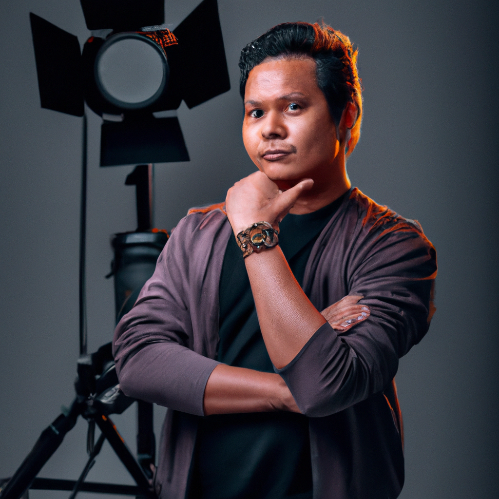 Retrato de Luis, fotógrafo principal con equipo de estudio